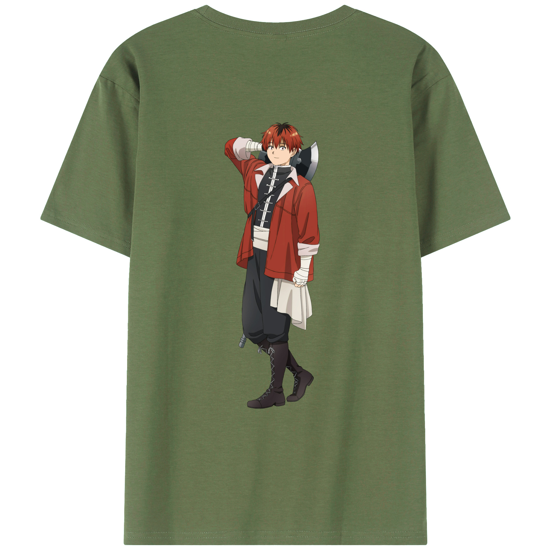 （画像用） 葬送のフリーレン Frieren 綿100％ メンズ半袖Tシャツ（バックプリント） 通気性
